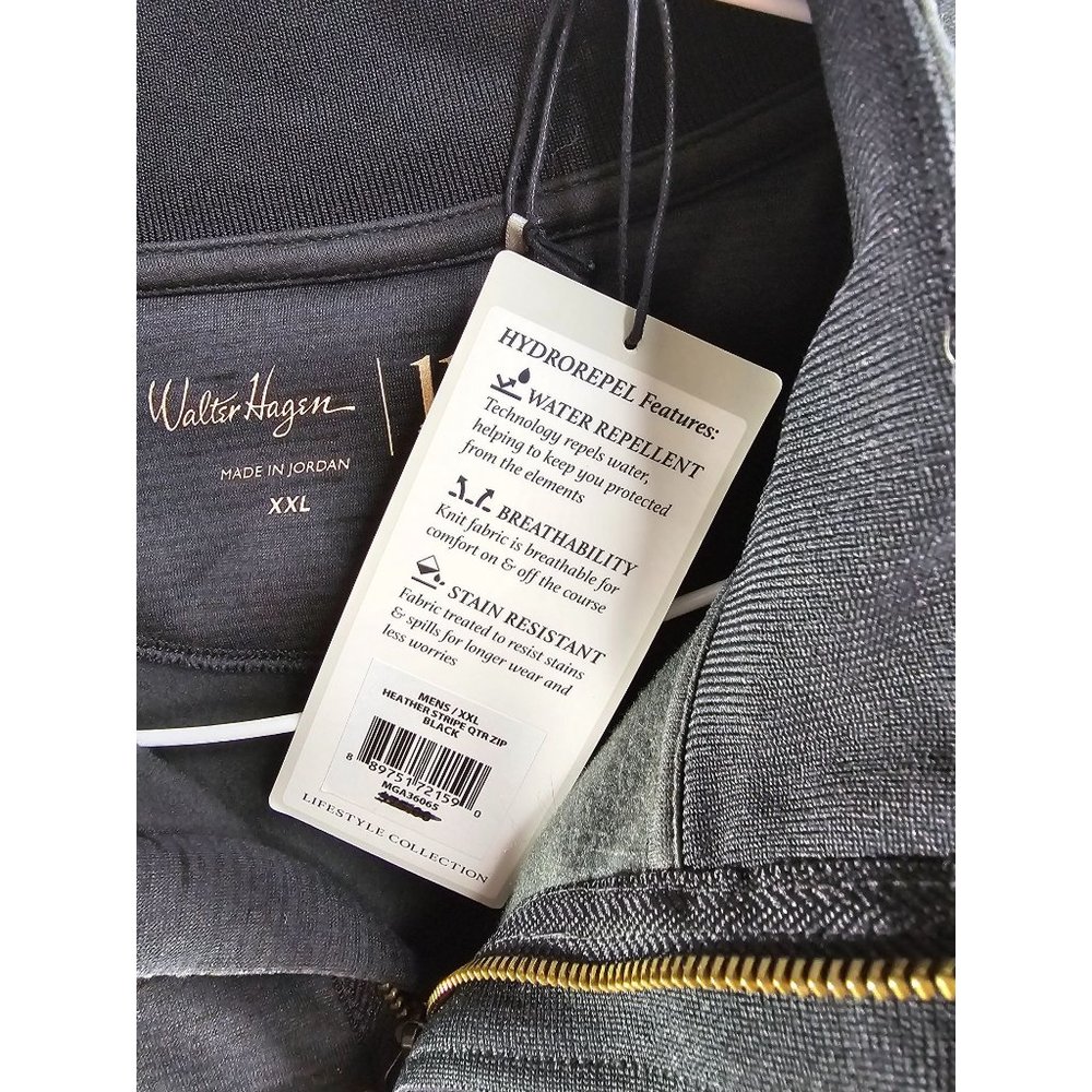 Walter Hagen Golf Black Quarter-Zip Pullover Sweatshirt - Picture 6 of 9